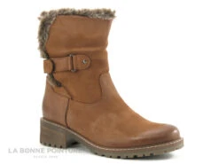 Com Un Point COTIS Camel - Bottine Cuir Marron Fourree