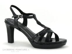 Marco Tozzi 2-28339-28 - Sandale Noir Verni - Talon Haut