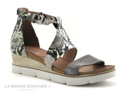 Martina Buraro 866026 Serpent Chiaro Kaki - Sandale Compensee