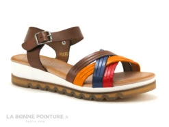 Valerias 6130 Marron Jaune Bleu Rouge - Sandale Femme -Femmes Chaussures Soldes cd24607c73b9e66c561f35ea11d5d5ef img 0897.jpg 147722