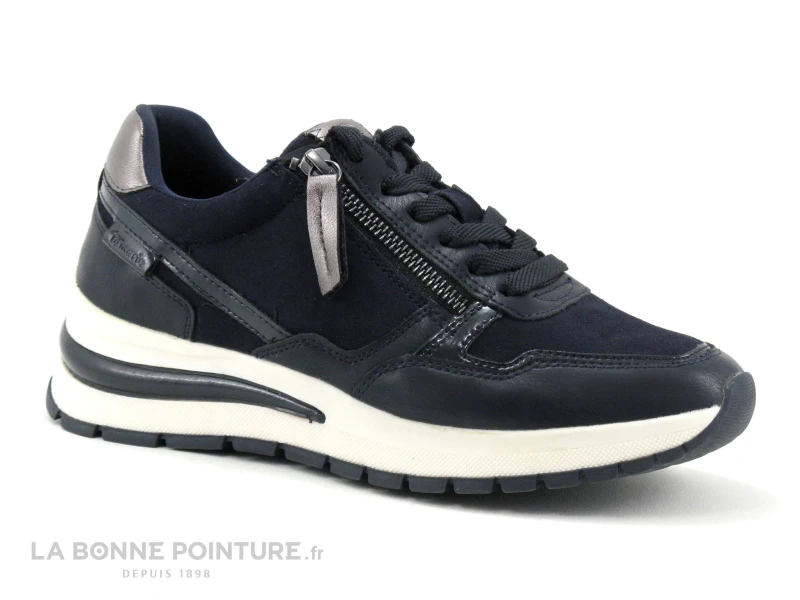 Tamaris 1-23709-27 Navy - Sneakers Bleu Marine -Semelle Compensee 1 Tamaris 1-23709-27 Navy - Sneakers Bleu Marine -Semelle Compensee
