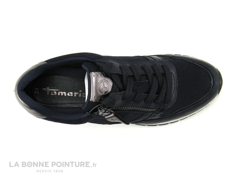 Tamaris 1-23709-27 Navy - Sneakers Bleu Marine -Semelle Compensee 6 Tamaris 1-23709-27 Navy - Sneakers Bleu Marine -Semelle Compensee – Image 6