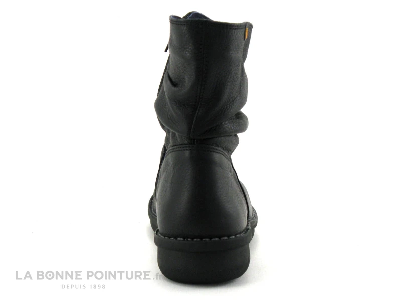Jungla 7559 Noir - Tige Plissee - Bottine Femme Cuir Noir 4 Jungla 7559 Noir - Tige Plissee - Bottine Femme Cuir Noir – Image 4