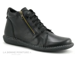 Brans 13580 Negro - Boots Femme Cuir Noir Avec Elastique Et Zip