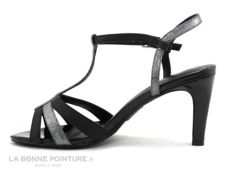 Enza Nucci QL2807 Noir Argent - Sandale Talon Haut 2 Enza Nucci QL2807 Noir Argent - Sandale Talon Haut – Image 2