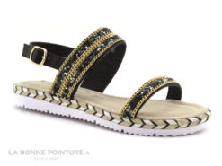 The Divine Factory TDF3214 Noir - Perles Et Chainettes - Sandale