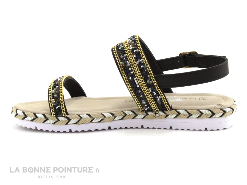 The Divine Factory TDF3214 Noir - Perles Et Chainettes - Sandale 2 The Divine Factory TDF3214 Noir - Perles Et Chainettes - Sandale – Image 2