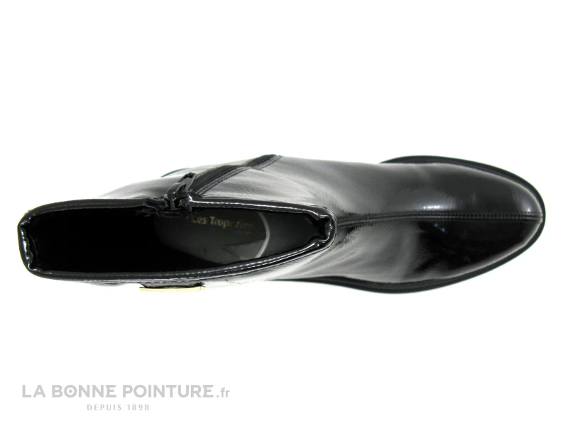 Les Tropeziennes DELIZIA 44535 Noir Vernis - Bottine Noire Talon Epais 6 Les Tropeziennes DELIZIA 44535 Noir Vernis - Bottine Noire Talon Epais – Image 6