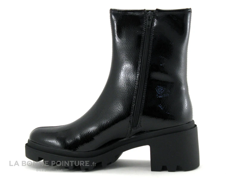 Les Tropeziennes DELIZIA 44535 Noir Vernis - Bottine Noire Talon Epais 3 Les Tropeziennes DELIZIA 44535 Noir Vernis - Bottine Noire Talon Epais – Image 3