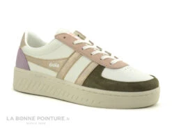 Gola GRANDSLAM Quadrant - Blanc Kaki Rose Gold - Sneakers Mode Femme
