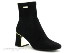 Les Tropeziennes DAM 44525 Noir-suede - Bottine Noire Talon Haut