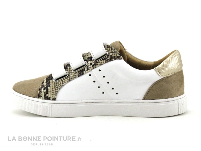 The Divine Factory QL4505 Blanc Beige - Basket 3 Velcros Femme 2 The Divine Factory QL4505 Blanc Beige - Basket 3 Velcros Femme – Image 2