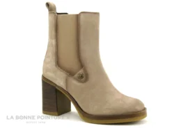 Bagatt LILLITH Sand - Bottine Beige - Bout Carre Et Talon Haut Epais