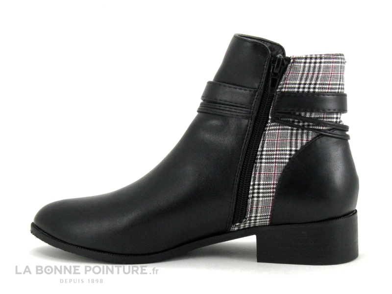 The Divine Factory QL4732 Noir - Prince De Galles - Boots Avec Zip 2 The Divine Factory QL4732 Noir - Prince De Galles - Boots Avec Zip – Image 2