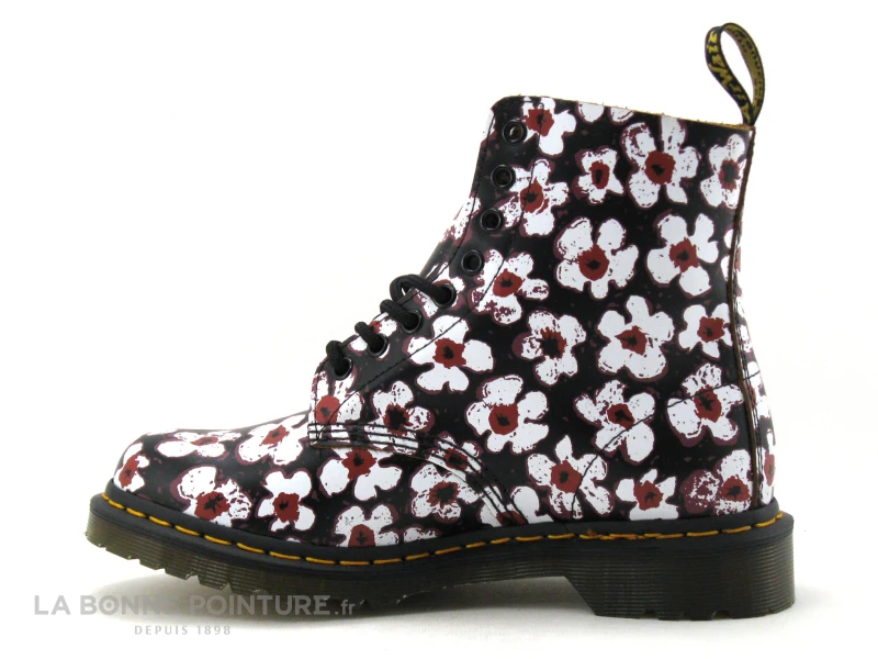 Dr. Martens Dr Martens 1460 PASCAL Black Red - Pansy Fayre Vintage - Boots Fleurs 3 Dr. Martens Dr Martens 1460 PASCAL Black Red - Pansy Fayre Vintage - Boots Fleurs – Image 3
