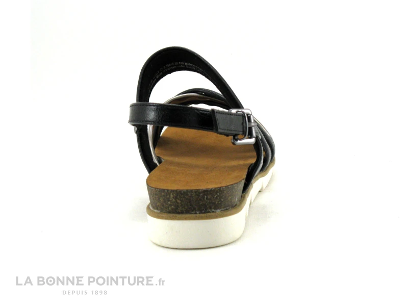 Marco Tozzi 2-28410-20 Noir Argent - Sandale Plate Femme 4 Marco Tozzi 2-28410-20 Noir Argent - Sandale Plate Femme – Image 4