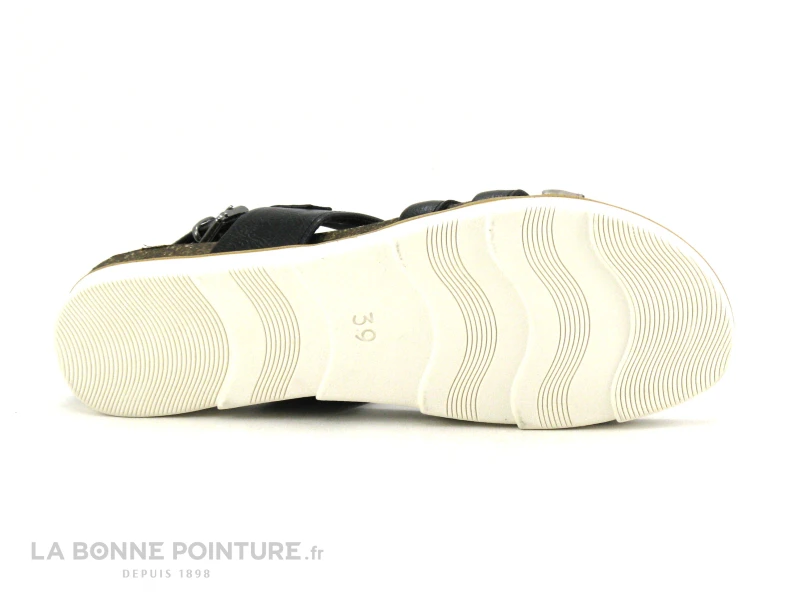 Marco Tozzi 2-28410-20 Noir Argent - Sandale Plate Femme 7 Marco Tozzi 2-28410-20 Noir Argent - Sandale Plate Femme – Image 7