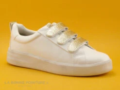 Tamaris 1-24712-28 White Lt Gold - Basket Femme 3 Velcros