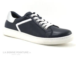 Morans ESPACE Marine - Argent - Basket Basse Femme En Cuir