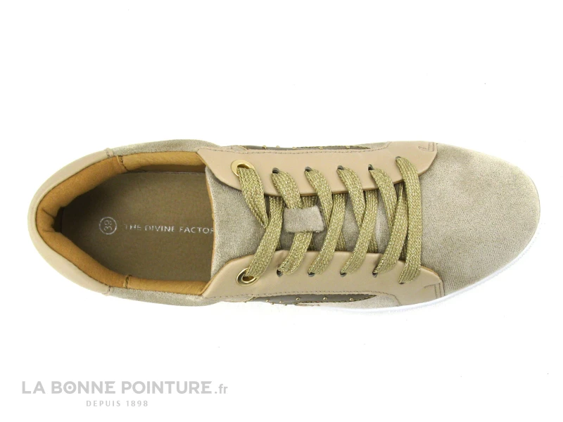The Divine Factory QL4602 Taupe - Or - Sneakers Femme 6 The Divine Factory QL4602 Taupe - Or - Sneakers Femme – Image 6