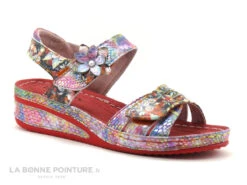 Laura Vita JACDISO 03 Rouge - Sandale Femme Avec Bride Velcro