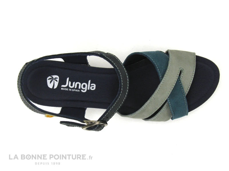 Jungla 7459 - Forest Jade - Nu-pieds Femme Cuir Bleu Et Vert - Petit Talon 6 Jungla 7459 - Forest Jade - Nu-pieds Femme Cuir Bleu Et Vert - Petit Talon – Image 6