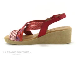 Jordana 3341 - Sandale Compensee Femme Cuir Rouge Et Argent -Femmes Chaussures Soldes cd24607c73b9e66c561f35ea11d5d5ef img 9674.jpg 159521