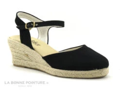 Ludiher 1020 Negro - Espadrille Compensee Noire - Bout Ferme