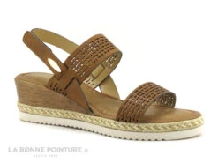 Jet 7 MOLLETE Camel - Sandale Marron - Talon Compense